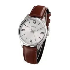 CASIO - Reloj MTP-V005L-7B5 Cuero Marrón / Blanco