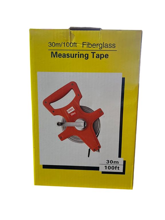 Cinta Métrica Fibra de Vidrio 30 m / 100 ft con manivela