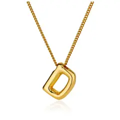 GENERICO - Collar Letra inicial D Dorado Acero inoxidable