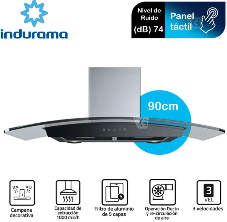 Campana Extractora Tipo Chimenea CEI-90NEVC - Croma