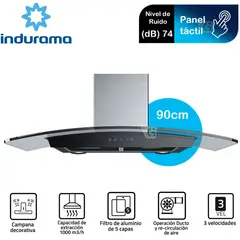 INDURAMA - Campana Extractora Tipo Chimenea CEI-90NEVC - Croma