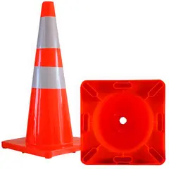 GENERICO - Cono de Seguridad PVC 90cm Reflectivo Plástico