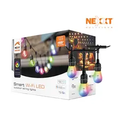 NEXXT SOLUTIONS - Guirnalda de luces Wifi NHB-O100 Nexxt Intesidad regulable 24 luces Color RGB Blanco