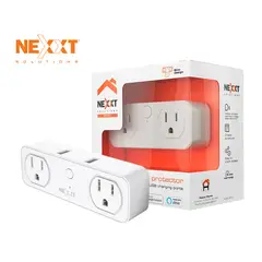 NEXXT SOLUTIONS - Enchufe Inteligente Nexxt NHP-D610 2 Salidas NEMA 5-15R 2 USB Control Voz