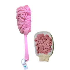 GENERICO - ESPONJA PARA BAÑO Y GUANTE - ROSA
