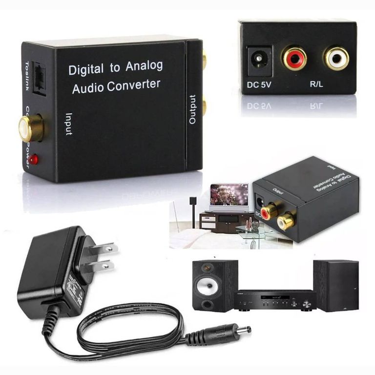 Convertidor Óptico Rca Kit Transformador + Cable Óptico