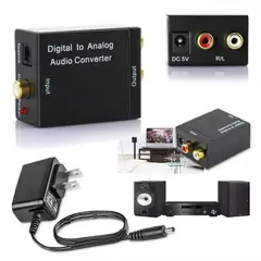 GENERICO - Convertidor Óptico Rca Kit Transformador + Cable Óptico