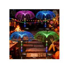 ROHS - Luces Solares de Medusa Multicolor para Jardín, caja de 2 unidades.