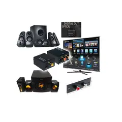 GENERICO - Convertidor Óptico Rca Kit Convertidor + Transformador