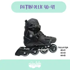 OLLIE - Patines para niña modelo lineal NEGRO talla FIJA 40-41