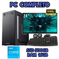 INTEL - PC OFICINA I3 SSD 240GB RAM 16GB MONITOR FHD 24