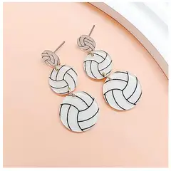 GENERICO - Aretes pelotas de voley voleibol + cajita