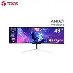 TEROS GAMING - Monitor Gaming Teros Te-4920G 49 Qd-Oled 144Hz Hdmi Dp Audio Out Parlantes Blanco