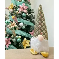 GENERAL - Muñeco de navidad decorativo dorado GNOMO con luces 45cm x 15cm