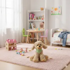 GENERICO - Peluche Perrita Fifi Beige con Pañuelo Verde