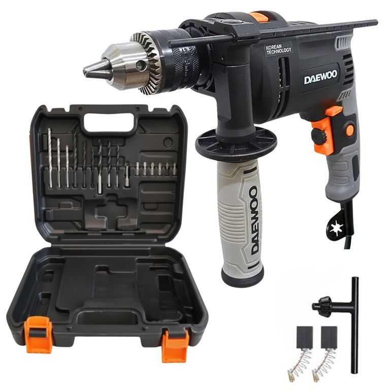 TALADRO PERCUTOR DE IMPACTO 750W + MALETÍN + ACCESORIOS DAID750L