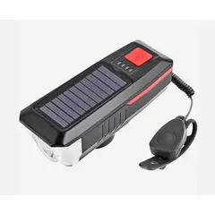GENERICO - LUZ DELANTERA CON PANEL SOLAR Y TIMBRE