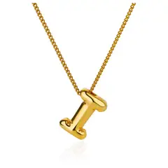 GENERICO - Collar Letra inicial I Dorado Acero inoxidable