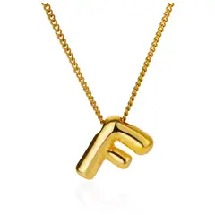 GENERICO - Collar Letra inicial F Dorado Acero inoxidable