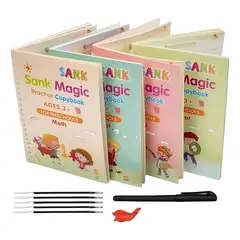 GENERICO - Pack 4 Libros Mágicos Montessori Educativos Reutilizables Prácticos