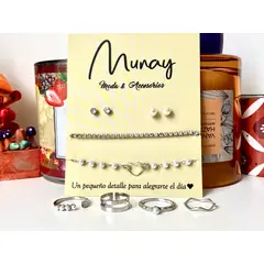 GENERICO - Set de aretes pulseras y anillos Beauty girl