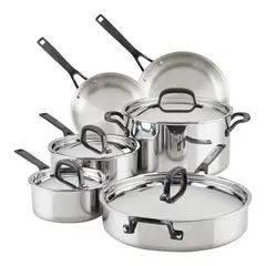 KITCHENAID - Juego de ollas de 10 piezas 5-PLY en acero inoxidable