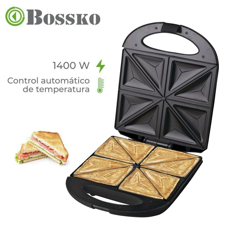 Sándwich Maker 4 Panes Marca BK - 422SM4 Negro