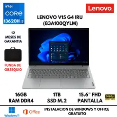LENOVO - LAPTOP V15 G4 IRU CORE I7-13620H 16GB RAM DDR4 1TB SSD 156 FHD FREEDOS