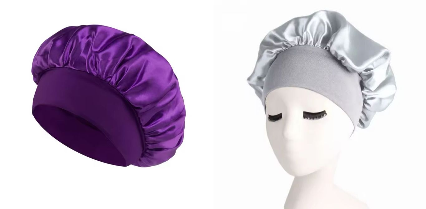 2 GORROS DE SATIN PARA DORMIR CABELLO LISO Y RIZADO
