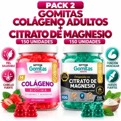 SOTTCOR LABS - PACK GOMITAS COLAGENO ADULTOS 150 UND + CITRATO DE MAGNESIO 150 UND