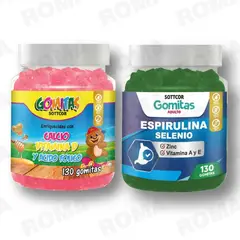GENERICO - PACK 2 GOMITAS CALCIO NIÑOS + ESPIRULINA ADULTOS 260 UND