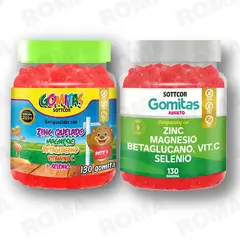 GENERICO - PACK 2 GOMITAS ZINC QUELADO NIÑOS + ZINC ADULTO 260 UND