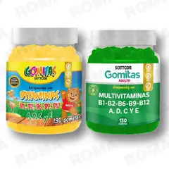 GENERICO - PACK 2 GOMITAS VITAMINAS PARA NIÑOS + MULTIVITAMINAS ADULTOS 260 UND