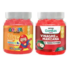 GENERICO - PACK 2 GOMITAS ZINC OROTATE NIÑOS + GOMITAS VINAGRE DE MANZANA