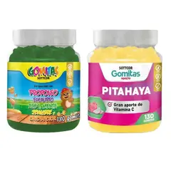 GENERICO - PACK 2 GOMITAS PROPÓLEO NIÑOS 130UND + GOMITAS PITAHAYA 130UND