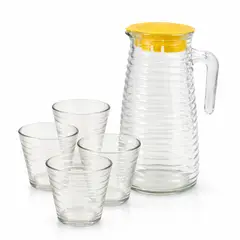 INSPIRA MARKET - Set de Jarra de Vidrio con 4 Vasos