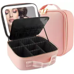 GENERICO - ORGANIZADOR DE MAQUILLAJE CON ESPEJO LED - RECARGABLE