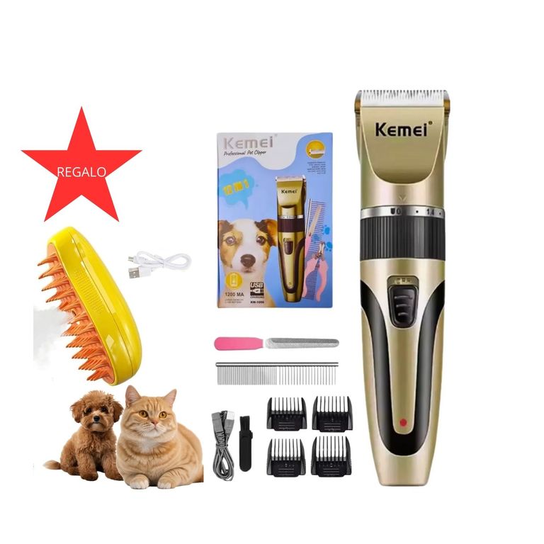 KIT DE MASCOTA + PEINE A VAPOR PORTATIL GRATIS
