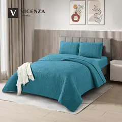VENECIA - Set de Cubrecama 2 Pz + Fundas + Sabanas de 5 Piezas 100% Calidad
