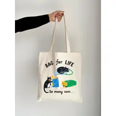 GENERICO - Tote Bag Algodón Tocuyo Reutilizable Gatitos for live