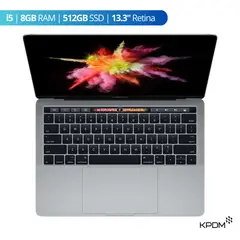 APPLE - Laptop MacBook Pro 2017 i5 8GB 512GB 13.3" Touch Bar Seminuevo Gris Espacial Grado A