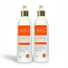 AMAZ SECRETS OF AMAZON - Shampoo Reparación Total Amaz- Palta y Mateca de Karite- Sin Sal- Post Alisado 380gr- Pack por 2