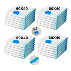 VARIOS - Set 24 Bolsas de Aire al Vacío de Viaje Ahorra Espacio Transparente 60x40cm