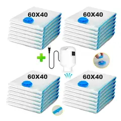 VARIOS - Pack 24 Bolsas de Aire al Vacío de Viaje 60x40cm + Bomba de Aire Alámbrico