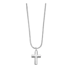 ESIKA - Collar Cadena Eternal Cross - Cruz Doble Baño de Plata - Hombre 60cm