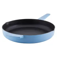 KITCHENAID - Sarten con asa y picos vertedores de hierro fundido esmaltado de 30 cm Azul Velvet
