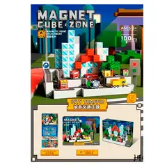 GENERICO - Bloques Cubos Magnéticos Minecraft Modelo City Traffic 100 Pcs