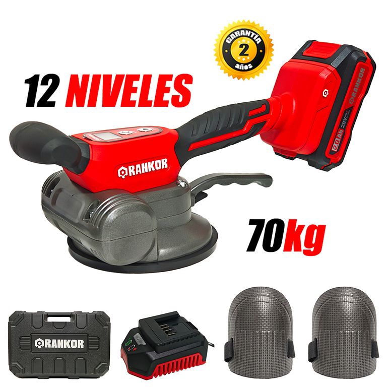 Ventosa Vibradora Cerámica Mayólica Inalámbrica Industrial RLTV2001 20V 135mm 70kg 12 Velocidades