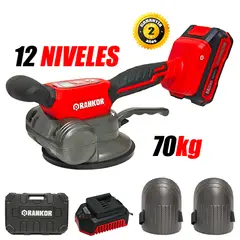 RANKOR - Ventosa Vibradora Cerámica Mayólica Inalámbrica Industrial RLTV2001 20V 135mm 70kg 12 Velocidades