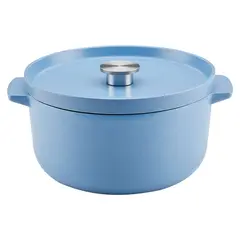 KITCHENAID - Olla tipo horno holandés con tapa en hierro fundido esmaltado 5.7 L/ 26 cm Azul Velvet